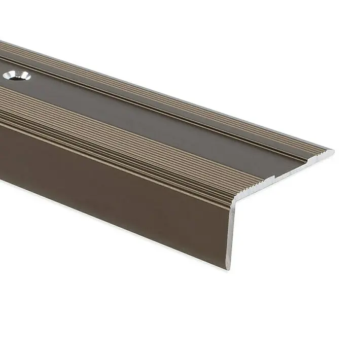 Floordirekt Treppenkantenprofil Glory 134 cm Bronze Dunkel - Aluminium, Bronze Hell, 134 x 1,7 cm, Eloxiert - Braune Treppenkantenprofil aus Aluminium mit Schraubenloch für sicheren Halt und stilvolle Optik.