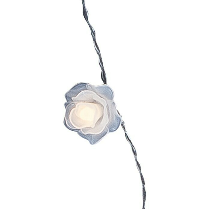 Globo Guirnalda luminosa LED Venuto (Para interior, 30 luces, Longitud del cable: 4,64 m, Blanco, Rosas)