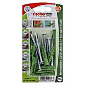 Fischer Greenline Universaldübel-Set UX 6 x 35 R S GREEN K (Durchmesser Dübel: 6 mm, Länge Dübel: 35 mm, 10 Stk., Mit Rand, Spanplattenschraube)