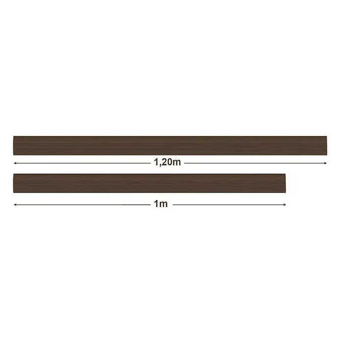 Floordirekt Treppenkantenprofil Seattle 120 cm Braun - Kunststoff, Braun, 120 x 4,2 cm - Zwei braune Holzlatten unterschiedlicher Länge, die obere misst 1,20 m und die untere 1 m.