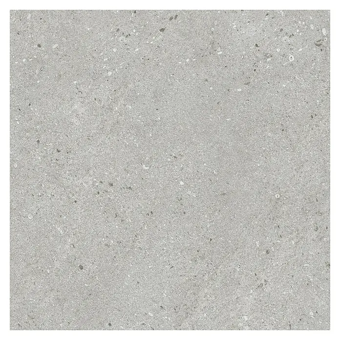 Pavimento porcelánico Balance - 90 x 90 cm, Gris, Mate - Primer plano de una baldosa de porcelana gris con patrones y texturas sutiles, destacando su alta calidad y versatilidad.
