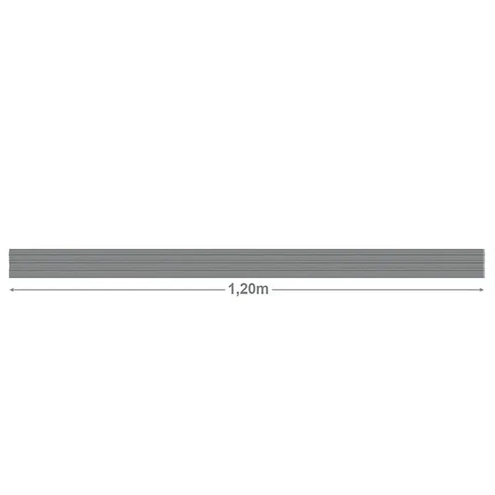 Floordirekt Treppenkantenprofil Michigan 120 cm Grau - Kunststoff, Grau, 120 x 4,2 cm - Das Bild zeigt ein 1,20 m langes, graues Profil, möglicherweise ein Bauelement oder eine Leiste. Es liegt horizontal im Bild.