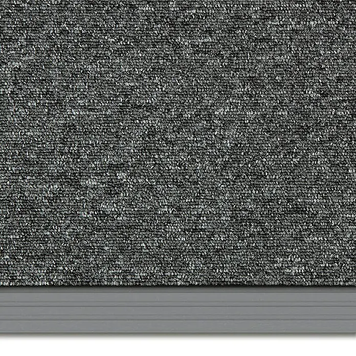 Floordirekt Treppenkantenprofil Michigan 120 cm Grau - Kunststoff, Grau, 120 x 4,2 cm - Detailaufnahme einer grauen, strapazierfähigen Fußmatte mit rutschfester Unterseite. Ideal für den Eingangsbereich, um Schmutz zu entfernen.