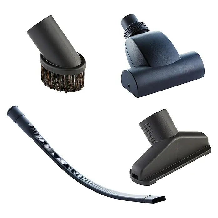 Nilfisk Auto-Set Premium - 4 -tlg. - Staubsaugerdüsen-Set mit Bürstenaufsatz, Polsterdüse, Fugendüse und flexibler Verlängerung für vielseitige Reinigungsaufgaben.