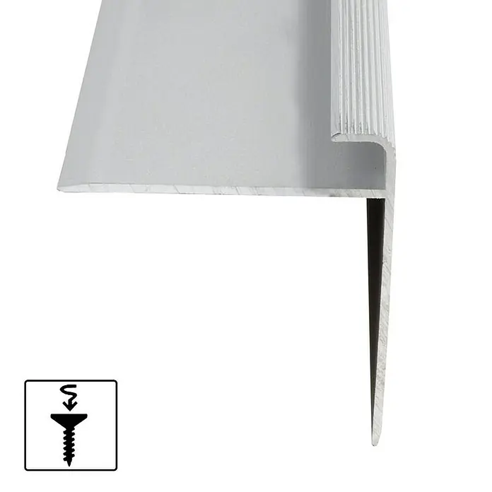 Floordirekt Treppenkantenprofil Safety 90 cm Silber - Aluminium, Silber, Eloxiert - Aluminium Treppenkantenprofil in Silber. Dieses Profil schützt und verschönert Treppenstufen. Einfache Montage mit Schrauben.