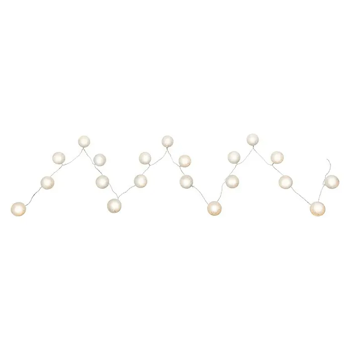 Globo Guirnalda luminosa LED Venuto - Para interior, Longitud del cable: 2,85 m, Blanco - Una elegante guirnalda de perlas brillantes colgadas de un hilo delicado, que emiten una luz suave.