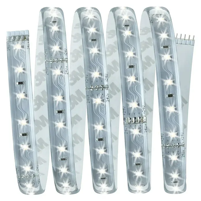 Paulmann MaxLED 500 LED-Band Basisset beschichtet - Länge: 1,5 m, Lichtfarbe: Tageslichtweiß, 8,5 W, 825 lm - Eine LED-Lichterkette auf einer Rolle, ideal für dekorative Beleuchtung in Innenräumen, mit klarem Licht und einfacher Installation.