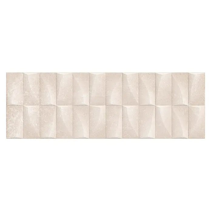Revestimiento de pared Brikston Decor - 30 x 90 cm, Arena, Rectificado, Relieve - Baldosa de pared 3D beige con textura fina, ideal para interiores modernos. La baldosa añade un toque elegante y con estilo a cualquier espacio.