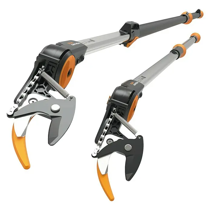 Fiskars Schneidgiraffe UPX82 - 166 cm, Max. Aststärke: 32 mm - Zwei Astscheren von Fiskars mit Teleskopstiel und Kettenzugmechanismus für müheloses Schneiden in schwer erreichbaren Bereichen.