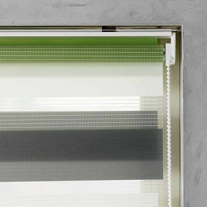 Expo Ambiente Doppelrollo Mini (B x H: 45 x 150 cm, Grau/Grün/Weiß)