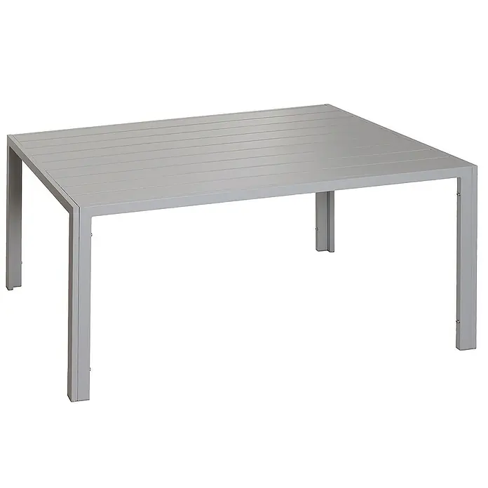 Chefgastro Gartentisch Alu-Esstisch - L x B x H: 80 x 140 x 72 cm, Eckig, Hellgrau - Grauer Gartentisch mit Lattenrost. Das moderne Design macht diesen Tisch zum Blickfang in jedem Außenbereich.