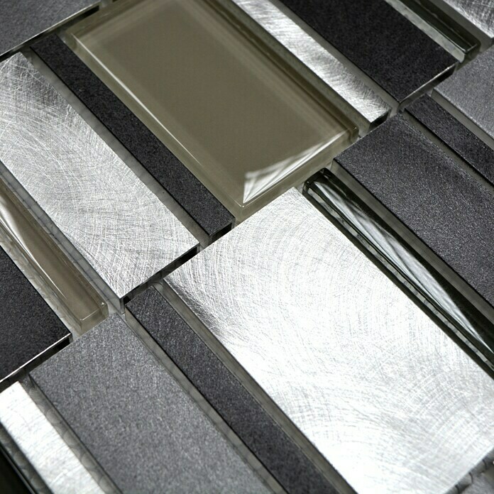 Mosaikfliese Crystal Mix XAM A801 (30,1 x 30,1 cm, Grau, Matt)