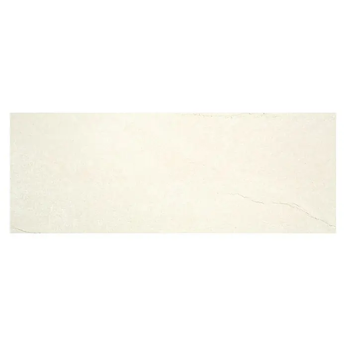 Revestimiento de pared Newlyn - 33,3 x 90 cm, Almond, Rectificado - Primer plano de una encimera de cuarcita beige con sutiles vetas, que ofrece un aspecto elegante y moderno para cocinas y baños.