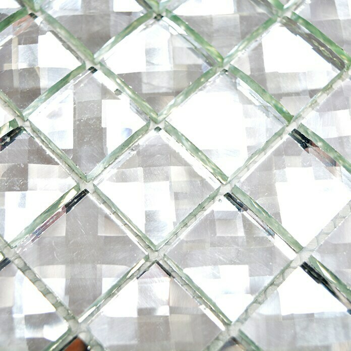 Mosaikfliese Quadrat Crystal XCM SV82930 x 30 cm, Weiß, Glänzend Unknown