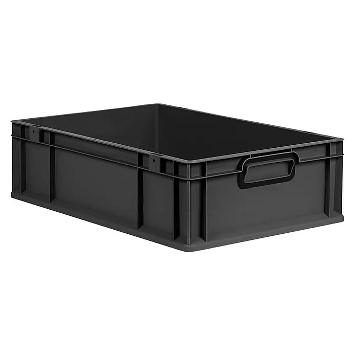 Proregal Eurobox Eurobox NextGen Color - L x B x H: 60 x 40 x 17 cm, Kunststoff, Schwarz, Schwarz - Grauer Kunststoffbehälter mit Griffen. Ideal für die Lagerung und Organisation verschiedener Gegenstände im Haushalt oder im Büro.