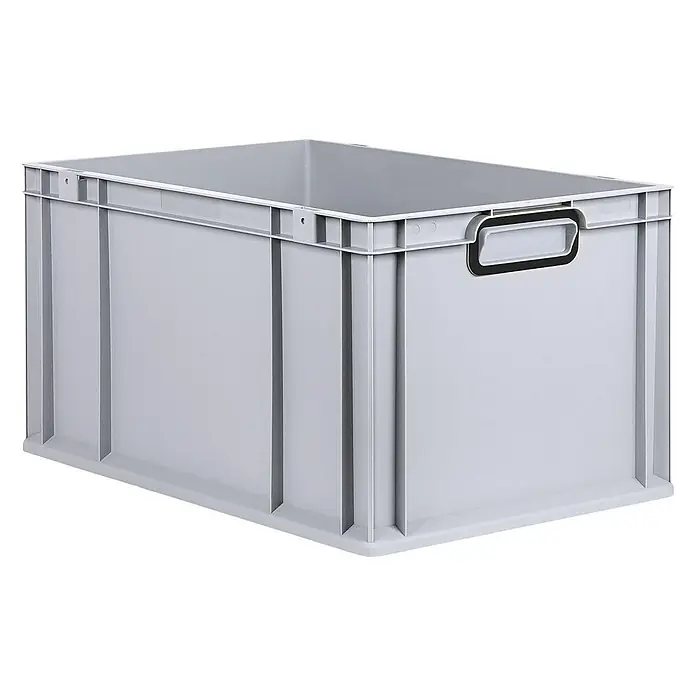 Proregal Eurobox Eurobox NextGen Color - L x B x H: 60 x 40 x 32 cm, Kunststoff, Grau, Schwarz - Grauer Kunststoffbehälter mit Griffen für Lagerung und Transport von Gegenständen. Ideal für Ordnung und Organisation.