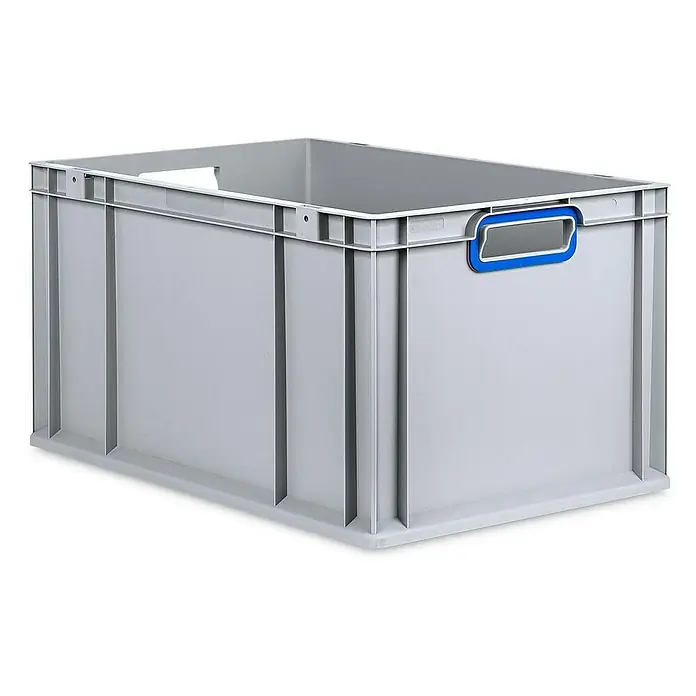 Proregal Eurobox Eurobox NextGen Color - L x B x H: 60 x 40 x 32 cm, Kunststoff, Grau, Blau - Graue Kunststoffbox mit blauen Griffen, ideal für Lagerung und Transport. Robuste Bauweise für vielseitige Einsatzmöglichkeiten.