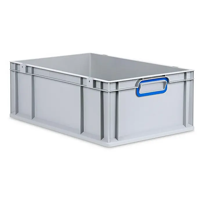 Proregal Eurobox Eurobox NextGen Color - L x B x H: 60 x 40 x 22 cm, Kunststoff, Grau, Blau - Graue Kunststoffbox mit blauen Griffen, ideal für Lagerung und Transport, robust und vielseitig einsetzbar.