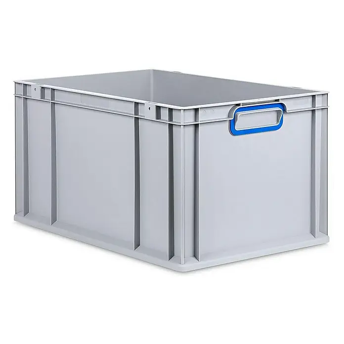 Proregal Eurobox Eurobox NextGen Color - L x B x H: 60 x 40 x 32 cm, Kunststoff, Grau, Blau - Graue Kunststoffbox mit blauem Griff. Die ideale Aufbewahrungslösung für Ordnung und Organisation, robust und vielseitig einsetzbar.