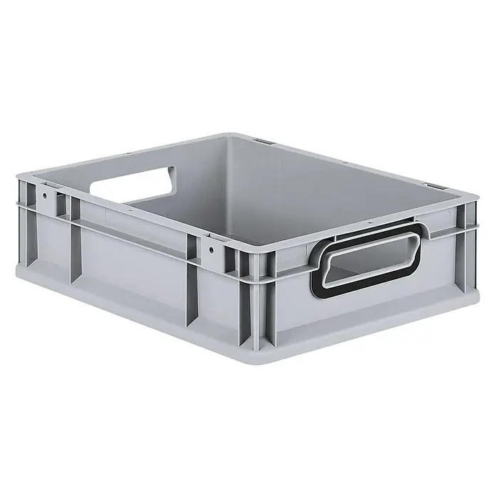 Proregal Eurobox Eurobox NextGen Color - L x B x H: 40 x 30 x 12 cm, Kunststoff, Grau, Schwarz - Graue Kunststoffbox mit Griffen, ideal für Lagerung und Transport. Robustes Design für vielfältige Anwendungen im Alltag und in der Industrie.