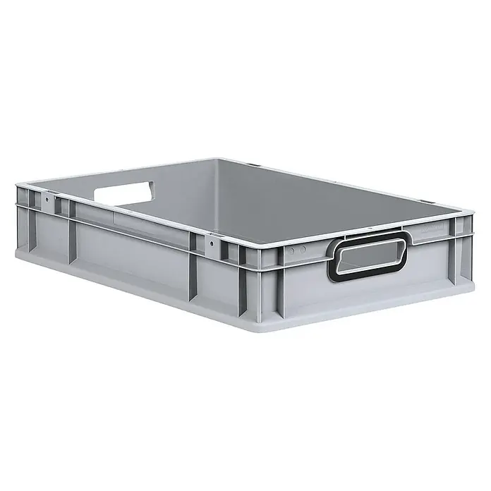 Proregal Eurobox Eurobox NextGen Color - L x B x H: 60 x 40 x 12 cm, Kunststoff, Grau, Schwarz - Graue Lagerkiste aus Kunststoff mit Griffen zur einfachen Handhabung und Lagerung von Gegenständen. Ideal für den Einsatz in Lager und Logistik.