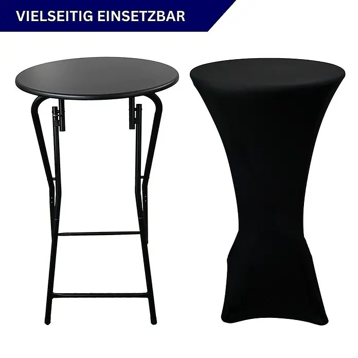 CHEFGASTRO Stehtisch mit Hussen klappbar Rund HxØ 110x60cm Bistrotisch In- & Outdoor Stahl, MDF-Platte mit PVC-Beschichtung Schwarz Gastro wetterfest Klapptisch Gartentisch online kaufen bei BAUHAUS
