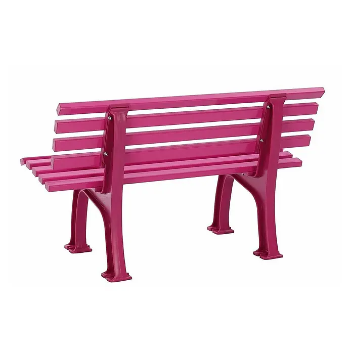 Proregal Gartenbank Antigua 2-Sitzer aus Kunststoff - Flieder - Pinke Parkbank mit Lattenrost für Sitz- und Rückenlehne, ideal für Gärten und öffentliche Plätze. Robustes Design für langlebige Nutzung.