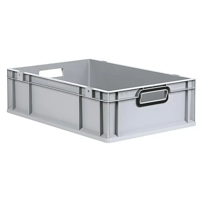 Proregal Eurobox Eurobox NextGen Color - L x B x H: 60 x 40 x 17 cm, Kunststoff, Grau, Schwarz - Ein grauer Lagerbehälter aus Kunststoff mit Griffen für einfache Handhabung und Lagerung von Gegenständen aller Art.