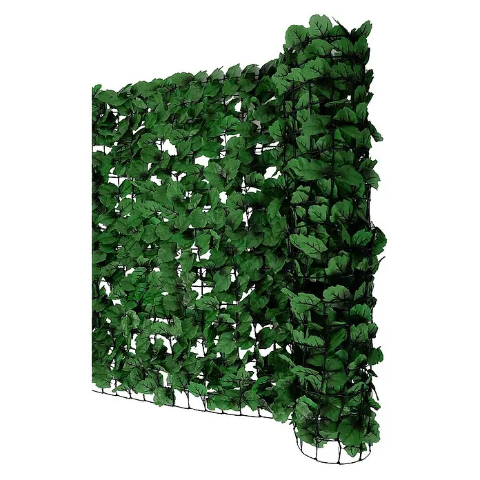 Proregal Sichtschutzelement Balkonsichtschutz - B x H: 300 x 150 cm, Kunststoff, Blatt dunkel - Künstliche grüne Efeu-Blätterwand, die sich ideal als dekorativer Sichtschutz für den Garten oder den Balkon eignet.