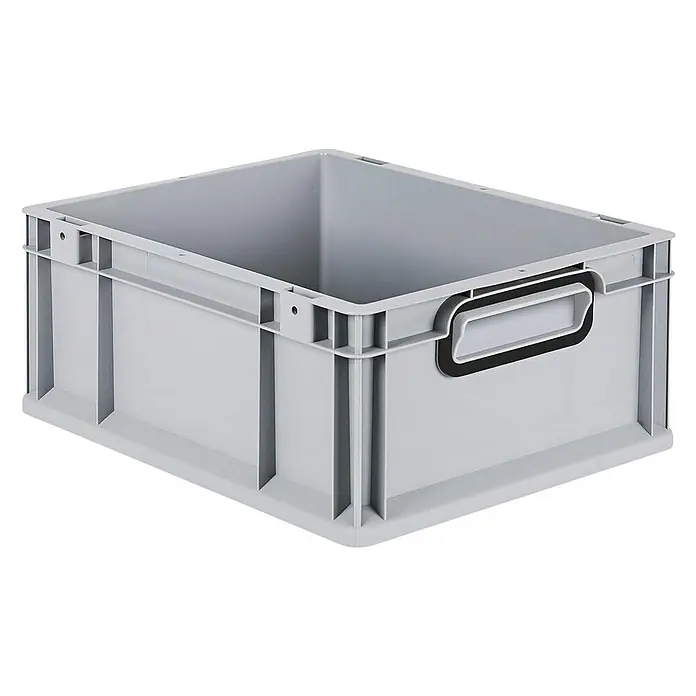 Proregal Eurobox Eurobox NextGen Color - L x B x H: 40 x 30 x 17 cm, Kunststoff, Grau, Schwarz - Graue Kunststoffbox mit Griffen, ideal zur Aufbewahrung und zum Transport von Gegenständen.