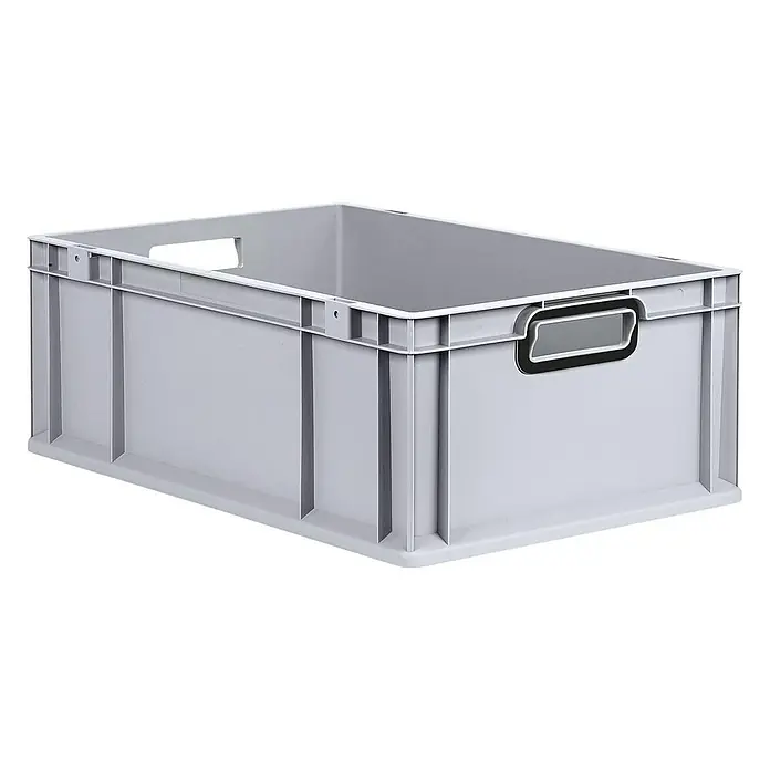 Proregal Eurobox Eurobox NextGen Color - L x B x H: 60 x 40 x 22 cm, Kunststoff, Grau, Schwarz - Graue Kunststoffbox mit Griffen, ideal für Lagerung und Transport von Gegenständen. Robuste Bauweise für vielseitigen Einsatz.