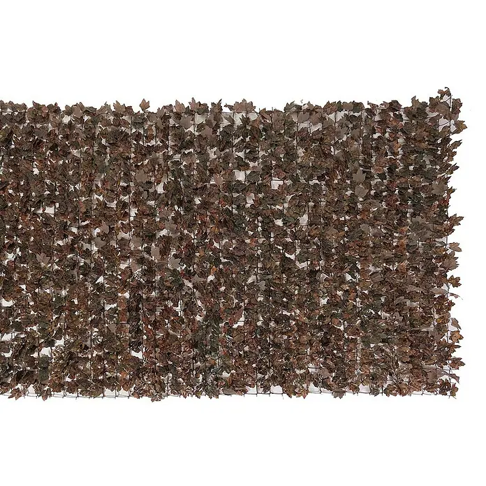 Proregal Sichtschutzelement Balkonsichtschutz - B x H: 500 x 100 cm, Kunststoff, Ahorn Braun - Künstlicher Blätterzaun als Sichtschutz. Die dunkelbraunen Blätter sind dicht an einem Gitter befestigt und bieten eine attraktive Dekoration.
