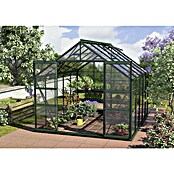 Vitavia Gewächshaus (3,21 x 2,57 x 2,3 m, Farbe: Smaragd, Einscheibensicherheitsglas (ESG), 3 mm)