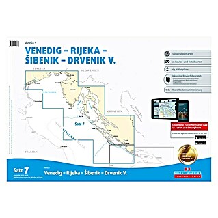 Sportbootkarten Satz 7: Adria 1, Venedig - Rijeka - Sibenik - Drvenik V; Delius Klasing