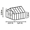 Vitavia Gewächshaus (3,21 x 2,57 x 2,3 m, Farbe: Smaragd, Polycarbonat, 4 mm)