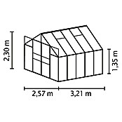 Vitavia Gewächshaus Mars 8300 Plus (3,21 x 2,57 x 2,3 m, Farbe: Anthrazit, Polycarbonat, 6 mm)