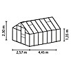Vitavia Gewächshaus (4,45 x 2,57 x 2,3 m, Farbe: Smaragd, Einscheibensicherheitsglas (ESG), 3 mm)