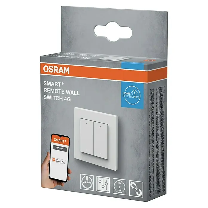 Osram Smart+ Schalter 4G matter - Weiß, Innen - OSRAM SMART+ 4G Wandschalter: Intelligente Steuerung für Ihr Zuhause, mit Smartphone-App kompatibel.