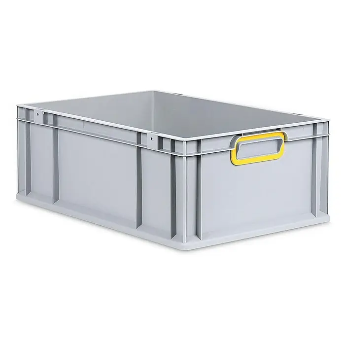 Proregal Eurobox Eurobox NextGen Color - Kunststoff, Grau, Gelb - Graue Kunststoffbox mit gelbem Griff. Ideale Aufbewahrungslösung für Ordnung und Übersicht im Lager oder Büro. Robust und stapelbar.