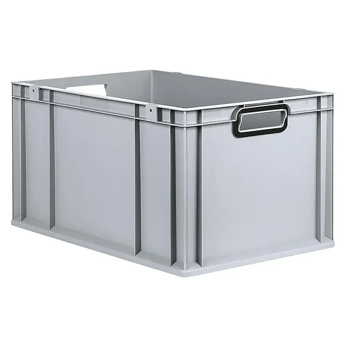 Proregal Eurobox Eurobox NextGen Color - L x B x H: 60 x 40 x 32 cm, Kunststoff, Grau, Schwarz - Graue Kunststoffbox mit Griffen zur Aufbewahrung und Organisation von Gegenständen aller Art. Ideal für Lager, Werkstatt oder den privaten Gebrauch.