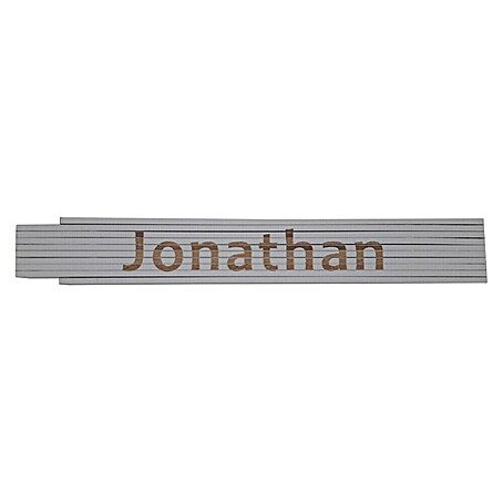 Heka Zollstock (Aufdruck: Jonathan, Länge: 2 m, Weiß)