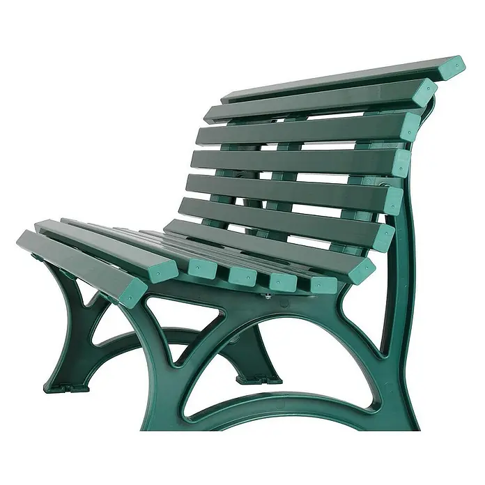 Proregal Gartenbank Jamaika 3-Sitzer aus Kunststoff - Grün - Grüne Gartenbank mit Latten für Sitzfläche und Rückenlehne, ideal für den Außenbereich.