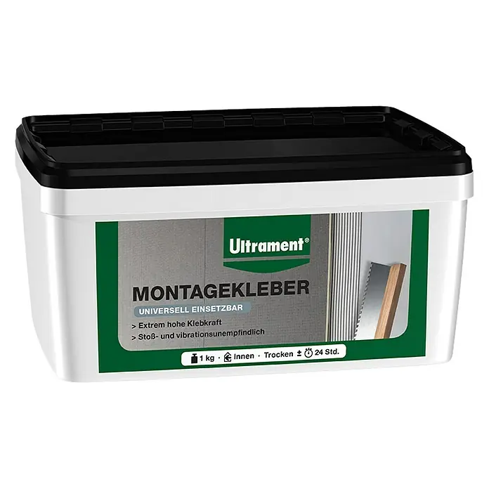 Ultrament Montagekleber - 1 kg - Ultrament Montagekleber, ein vielseitig einsetzbarer Klebstoff mit hoher Klebkraft und Stoß- und Vibrationsunempfindlichkeit.