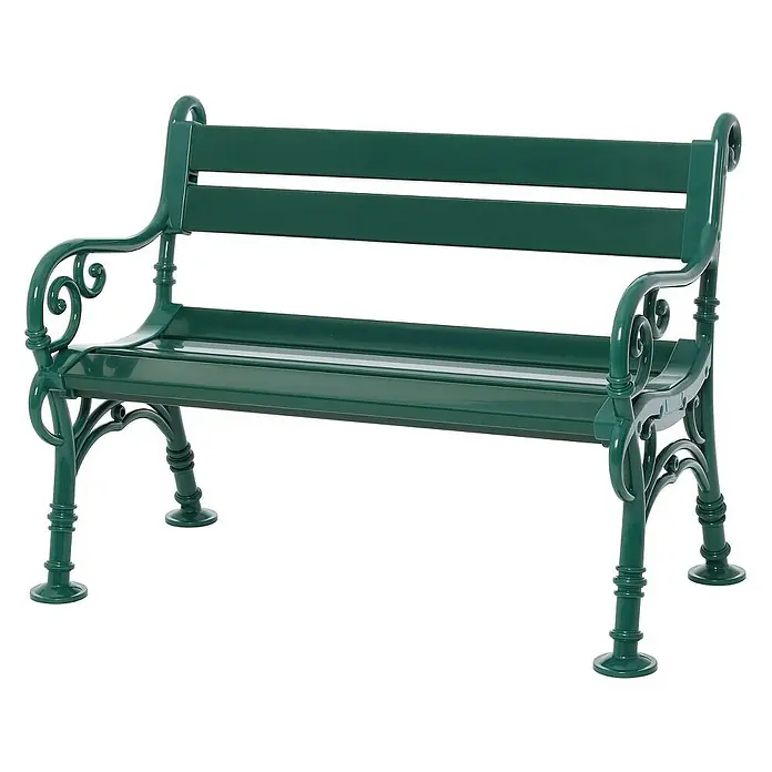 Proregal Gartenbank Curacao 2-Sitzer aus Kunststoff - Grün - Grüne Gartenbank mit geschwungenen Armlehnen und Lattenrost für den Außenbereich.