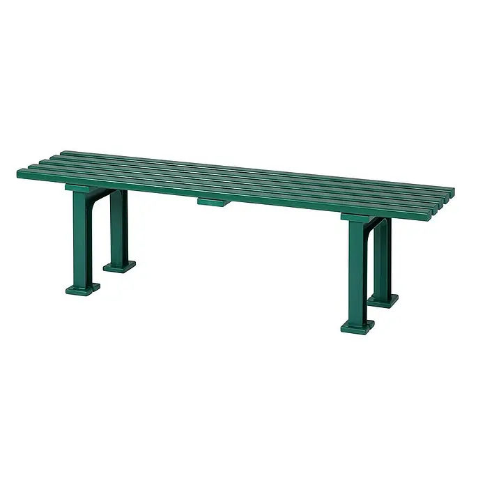 Proregal Gartenbank Kuba 3-Sitzer aus Kunststoff - Grün - Grüne Parkbank mit Lattenrost-Sitzfläche und stabilen Beinen, ideal für öffentliche Plätze und Gärten. Langlebig und stilvoll.