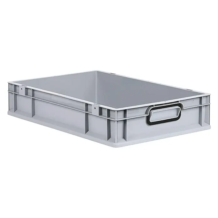 Proregal Eurobox Eurobox NextGen Color - L x B x H: 60 x 40 x 12 cm, Kunststoff, Grau, Schwarz - Grauer Kunststoffbehälter zur Aufbewahrung, ideal für Lagerung, Transport und Organisation von Gegenständen aller Art im Haushalt oder Gewerbe.