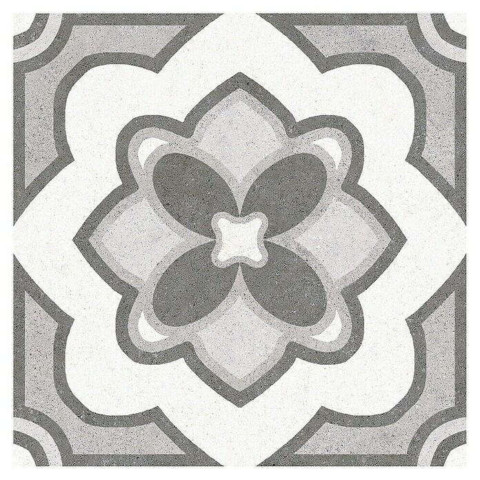 Porculanska pločica Vintage Mix (25 x 25 cm, Bijelo-sive boje, glazirano)