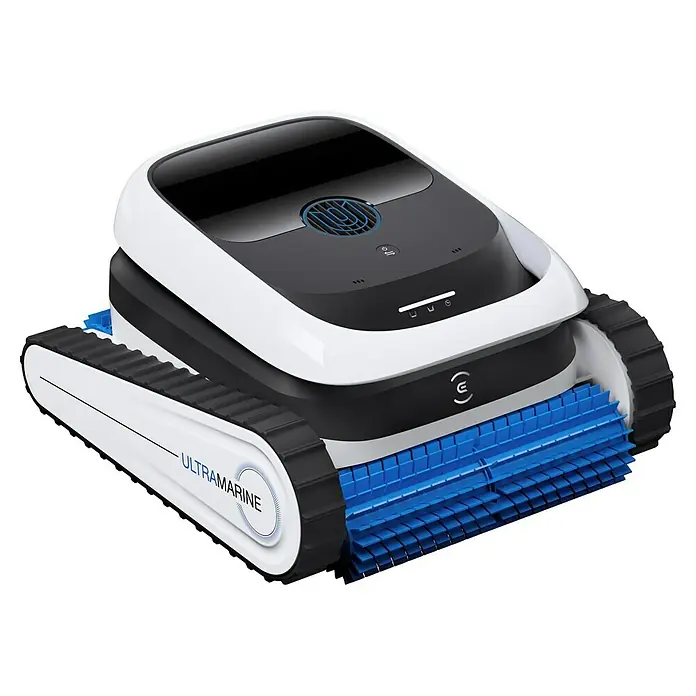 Ecovacs Poolroboter Ultramarine P1 - Akkubetrieben, Passend für: Pools bis 180 m² Grundfläche, Filterleistung: 18.200 l/h - Der Ultramarine-Poolreiniger verfügt über ein schlankes Design und effiziente Reinigungsfunktionen. Ideal für saubere Pools.