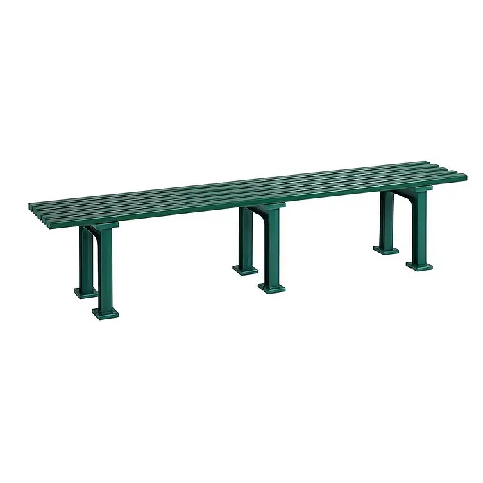 Proregal Gartenbank Kuba 4-Sitzer aus Kunststoff - Grün - Eine grüne Bank mit Lattenrost und robusten Beinen. Ideal für öffentliche Plätze und Gärten.