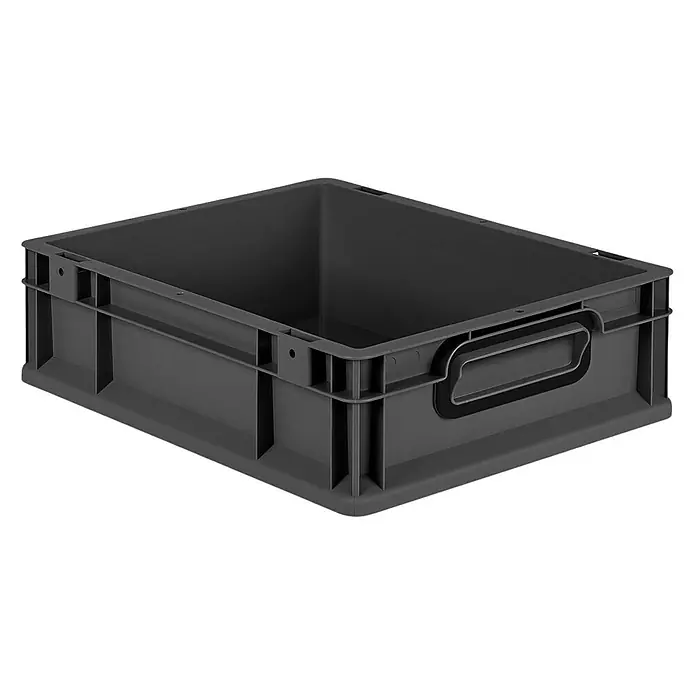 Proregal Eurobox Eurobox NextGen Color - L x B x H: 40 x 30 x 12 cm, Kunststoff, Schwarz, Schwarz - Graue Eurobox aus Kunststoff, ideal für Lagerung und Transport. Mit praktischen Griffen für einfaches Handling.